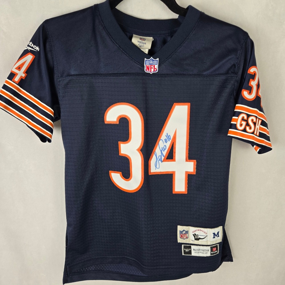 Reebok Chicago Bears Walter Payton 1985 Throwback Jersey Youth Medium 10/12 Navy